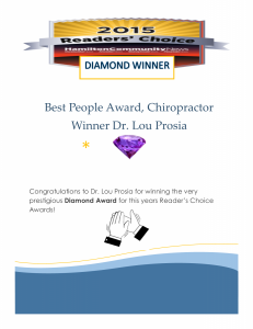 Readers Choice Award Diamond Winner Dr. Lou Prosia